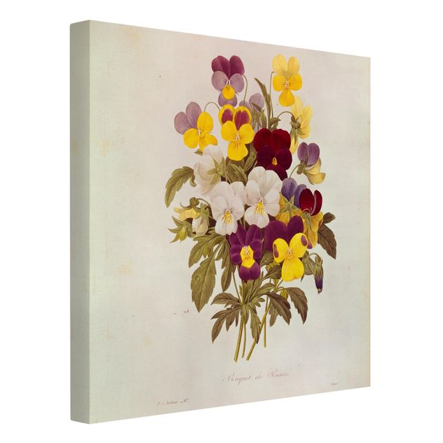 Quadri fiori Pierre Joseph Redoute - Bouquet di viole del pensiero
