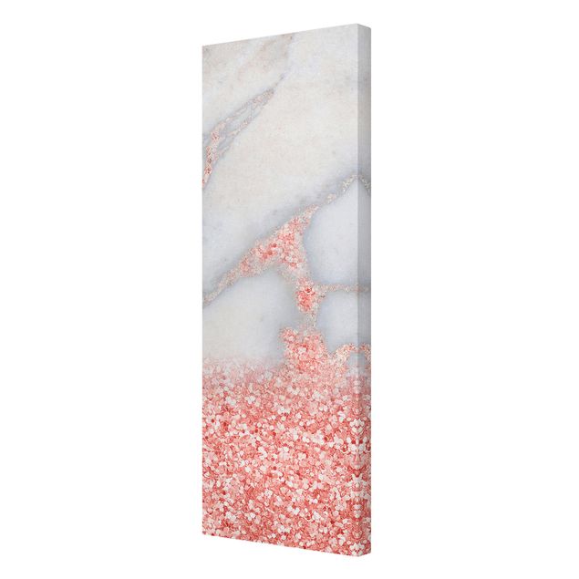 Quadri Effetto marmo con coriandoli rosa chiaro