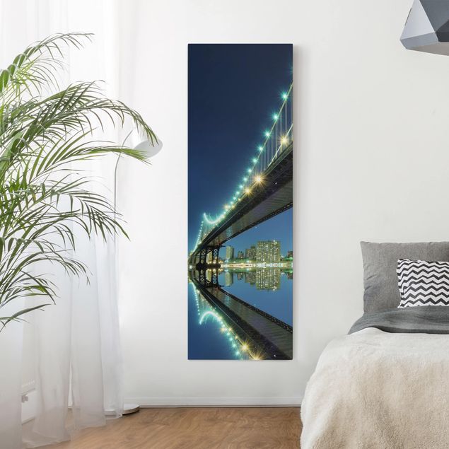 Quadro su tela New York Ponte di Manhattan astratto