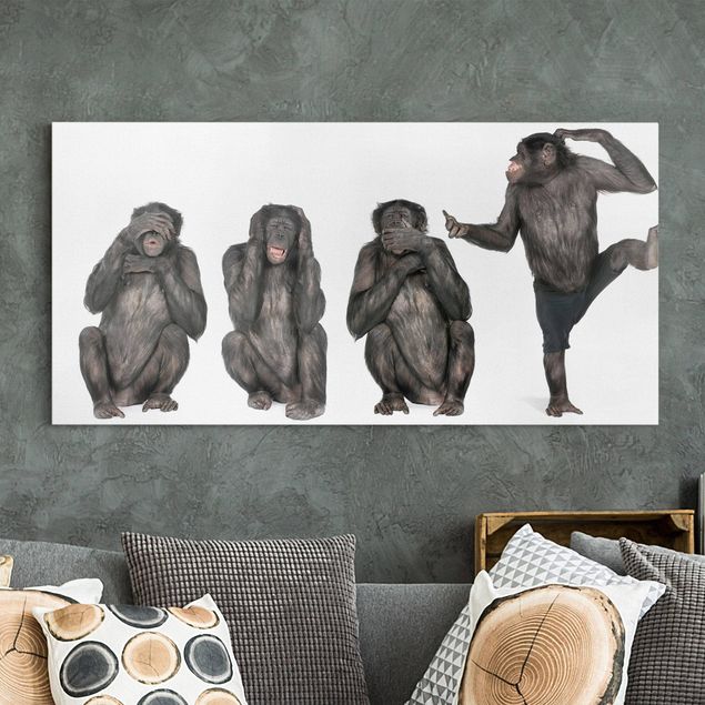 Quadri su tela con scimmie La cricca delle scimmie