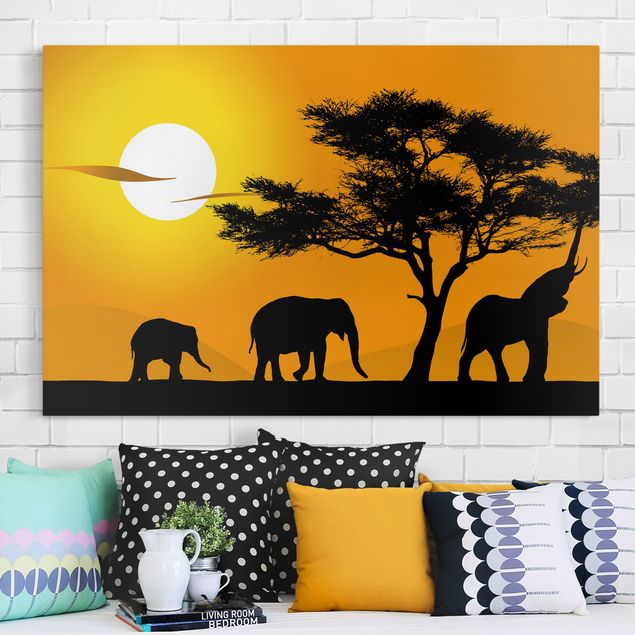 Quadri su tela con elefanti Elefante africano a piedi