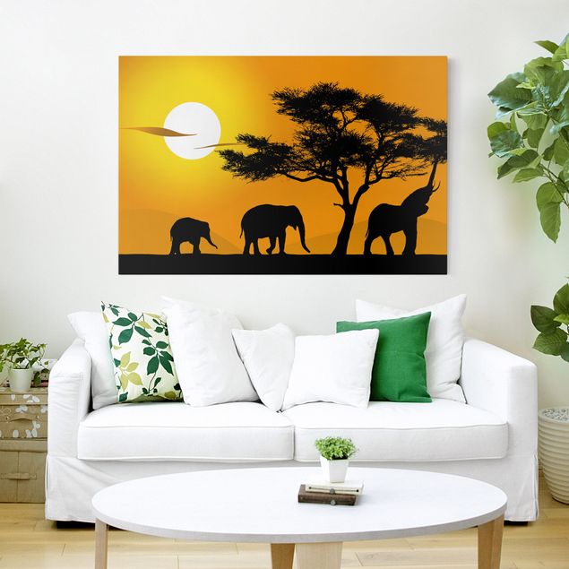Quadri con paesaggio Elefante africano a piedi