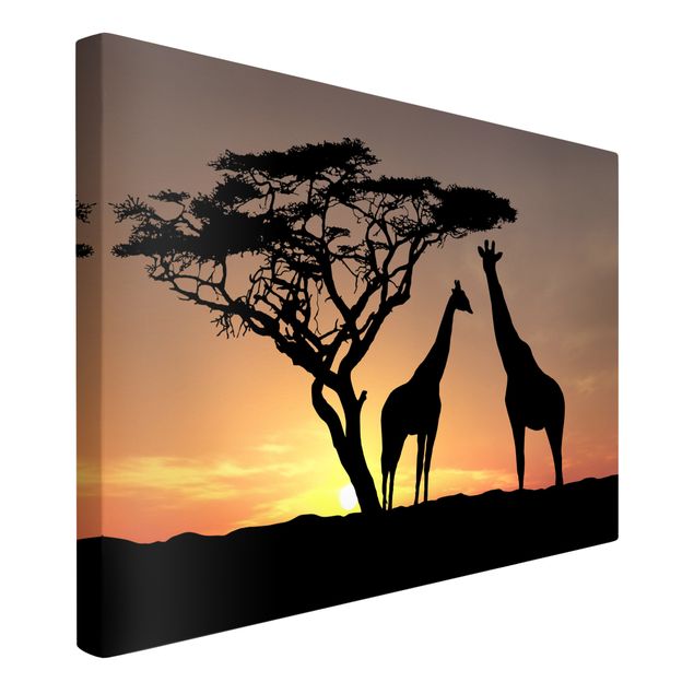 Quadro giraffa Tramonto africano