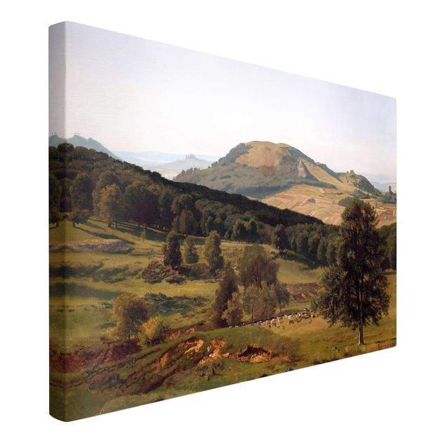 Quadri su tela con montagne Albert Bierstadt - Collina e valle