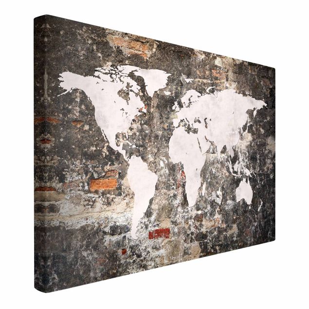 Quadri stampe Vecchia mappa del mondo a parete