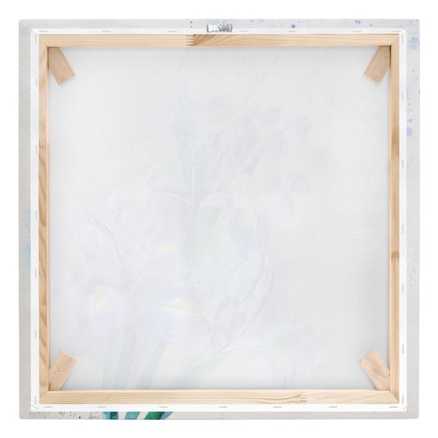 Stampa su tela - Watercolor Flowers Iris - Quadrato 1:1