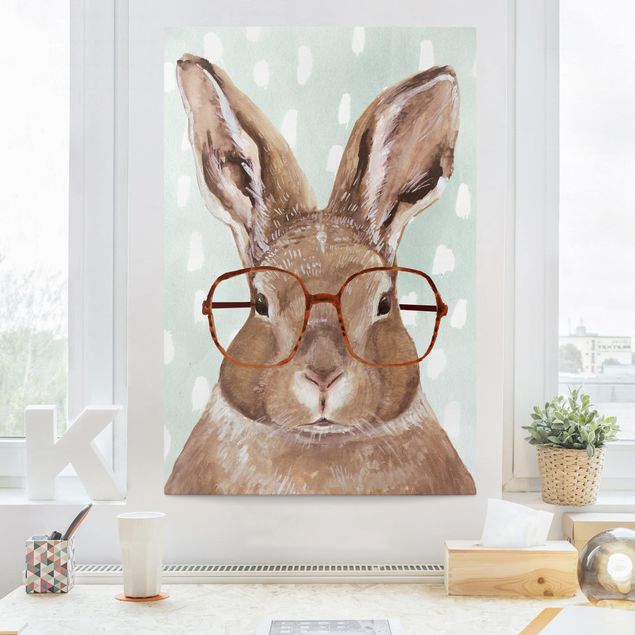Quadro moderno Animali con occhiali - Coniglio