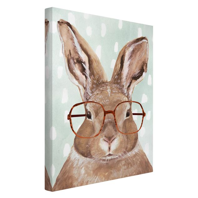 Quadro su tela animali Animali con occhiali - Coniglio