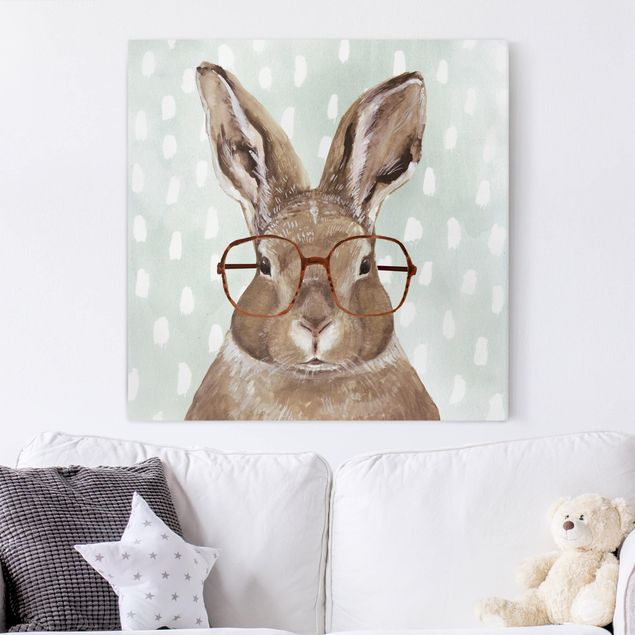 Quadro moderno Animali con occhiali - Coniglio