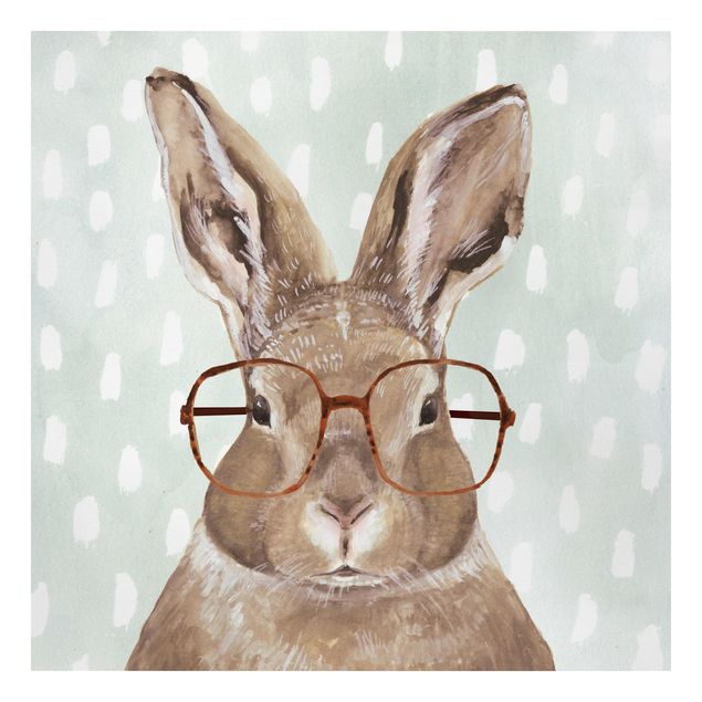 Quadri marroni Animali con occhiali - Coniglio