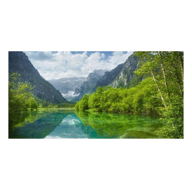 Quadro montagna Lago di montagna con riflessi d'acqua