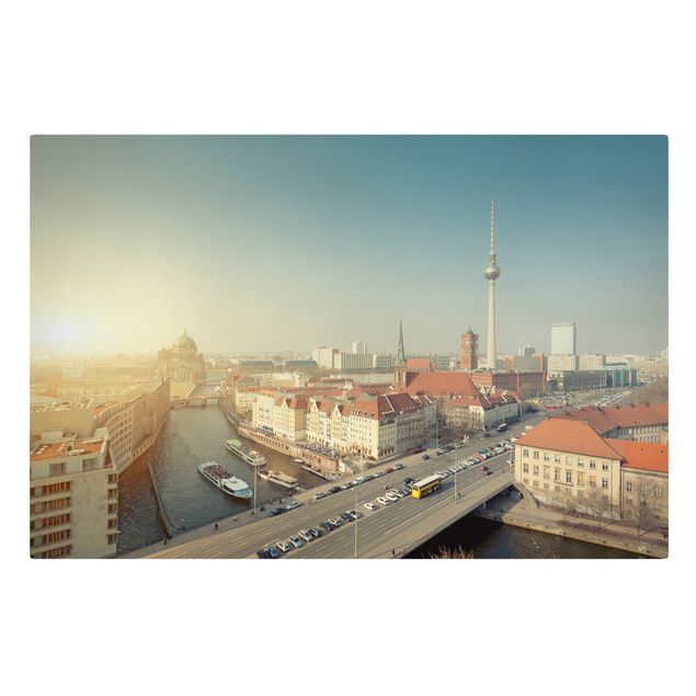 Quadri su tela con architettura e skylines Berlino al mattino