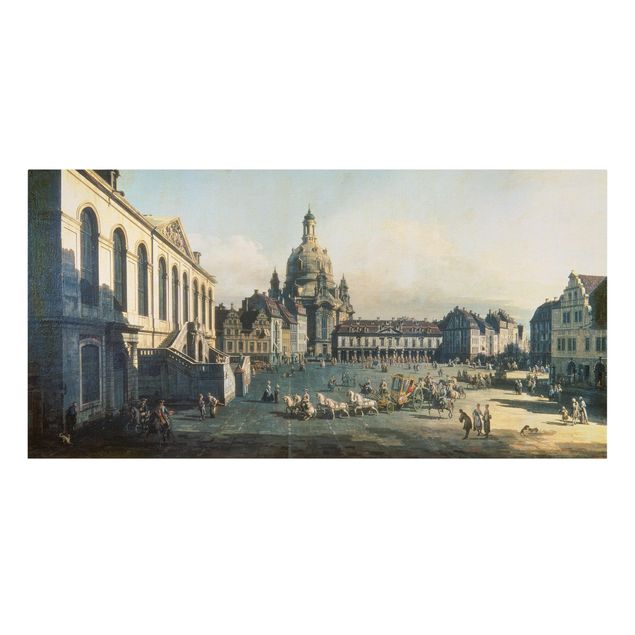 Quadro post impressionista Bernardo Bellotto - La nuova piazza del mercato di Dresda dal Jüdenhof