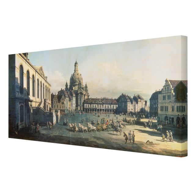 Stampe quadri famosi Bernardo Bellotto - La nuova piazza del mercato di Dresda dal Jüdenhof