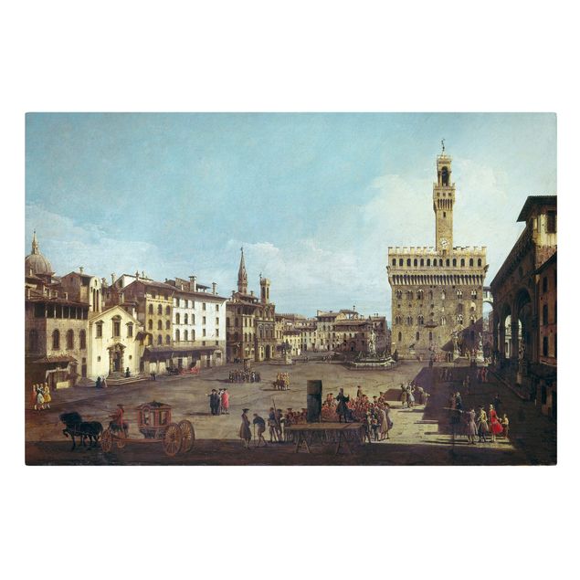 Stampe quadri famosi Bernardo Bellotto - Piazza della Signoria a Firenze