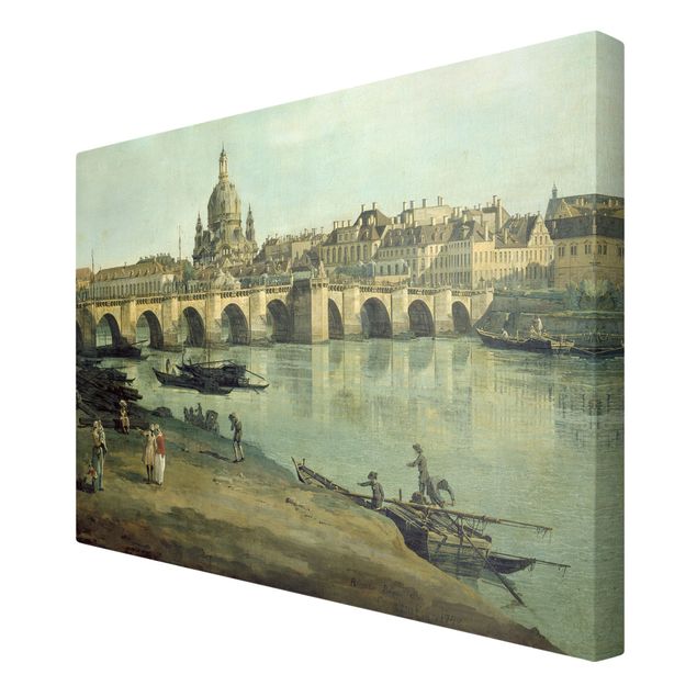 Stile artistico Bernardo Bellotto - Vista di Dresda dalla riva destra dell'Elba con il ponte di Augusto