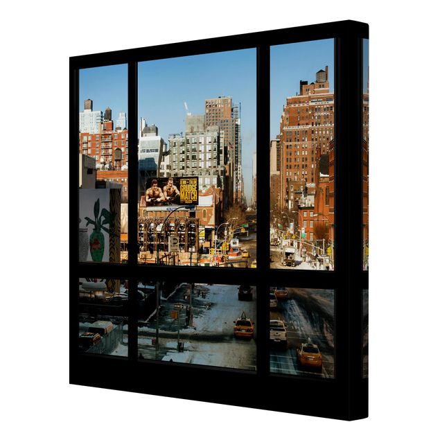 Stampe su tela città Vista dalle finestre di una strada di New York