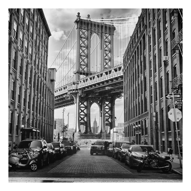 Quadri moderni bianco e nero Ponte di Manhattan in America