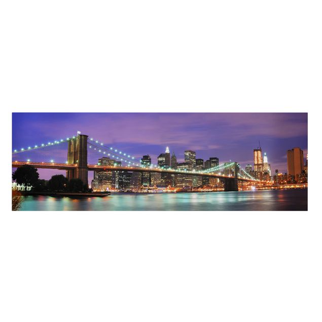 Quadro città Ponte di Brooklyn a New York
