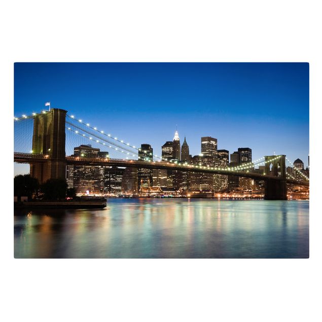 Quadri tridimensionali Ponte di Brooklyn a New York