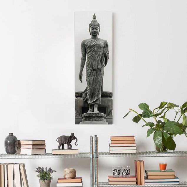 Stampe su tela bianco e nero Statua di Buddha