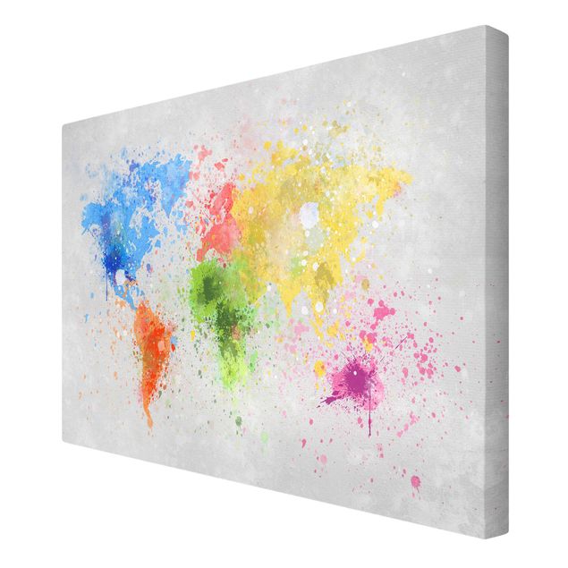 Quadri stampe Mappa del mondo a schizzi colorati