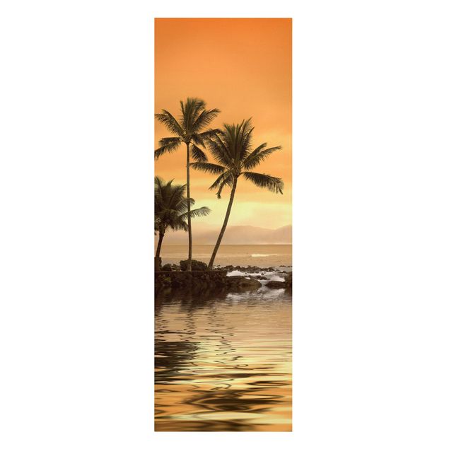 Quadri su tela con spiaggia Tramonto Caraibico I