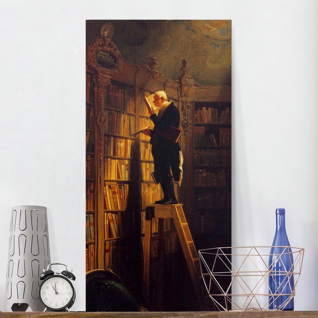 Quadri su tela con cani Carl Spitzweg - Il topo di biblioteca