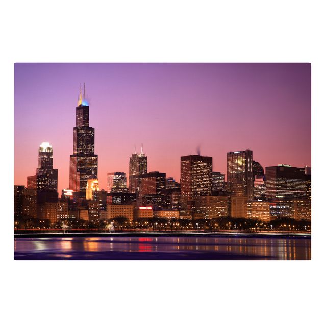 Quadro marrone Chicago Skyline di