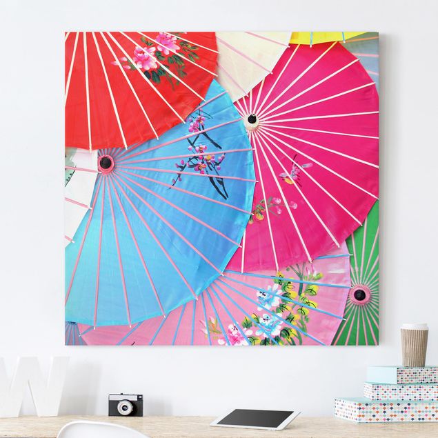 Quadri su tela con disegni Gli ombrelloni cinesi