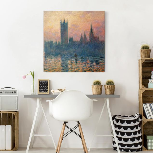 Quadro Londra Claude Monet - Tramonto a Londra