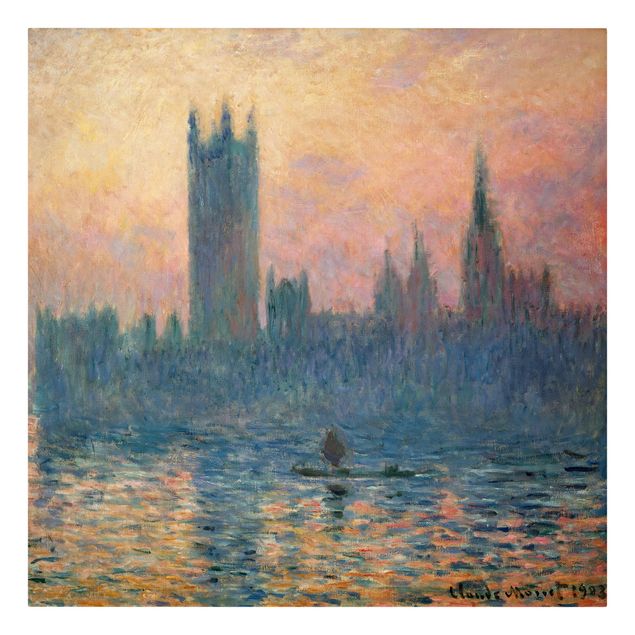 Quadro su tela Londra Claude Monet - Tramonto a Londra