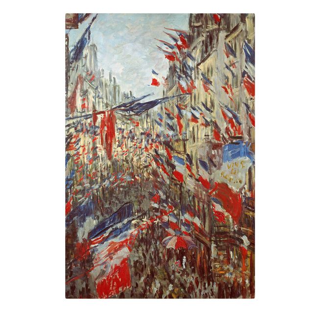 Quadri moderni   Claude Monet - Rue Montorgueil con le bandiere