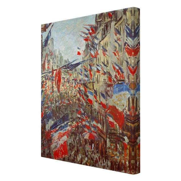 Riproduzione quadri famosi Claude Monet - Rue Montorgueil con le bandiere