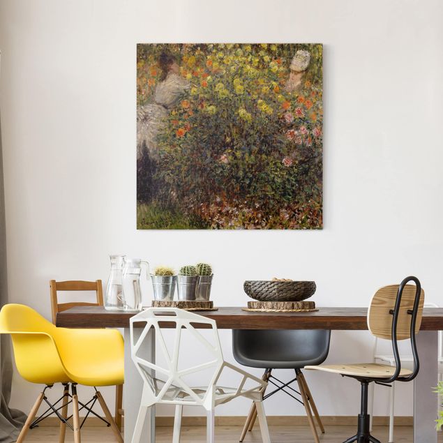 Stampe quadri famosi Claude Monet - Due signore nel giardino fiorito