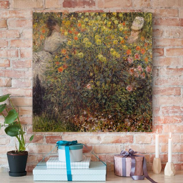Quadri impressionisti Claude Monet - Due signore nel giardino fiorito