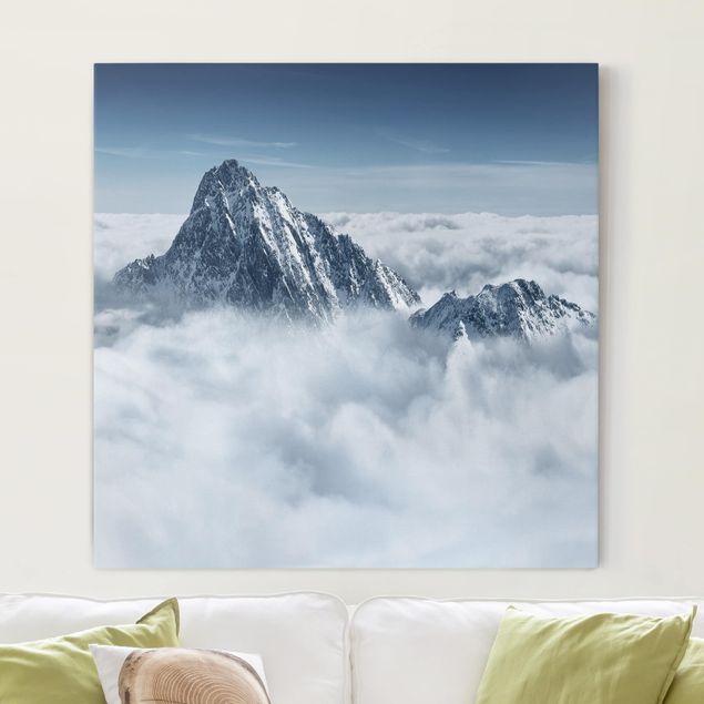 Quadro paesaggio Le Alpi sopra le nuvole