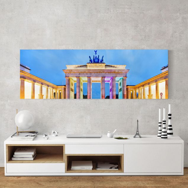 Quadri su tela Berlino Porta di Brandeburgo illuminata