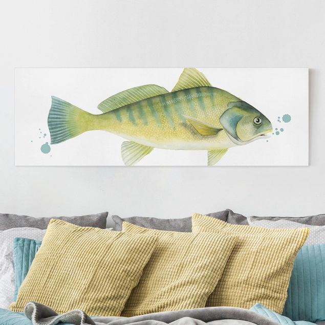 Quadri su tela con pesci Colore Cattura - Pesce persico