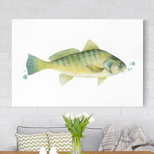 Quadri su tela con pesci Colore Cattura - Pesce persico