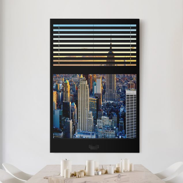 Quadro New york Tende a finestra - New York all'alba