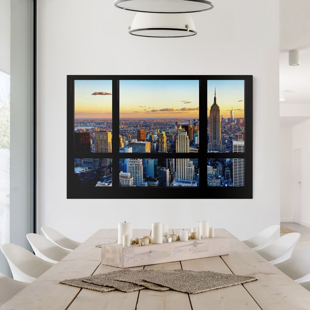 Quadri su tela New York Vista dalla finestra - Alba di New York