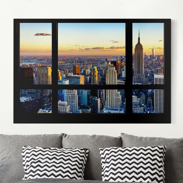 Quadri New york Vista dalla finestra - Alba di New York