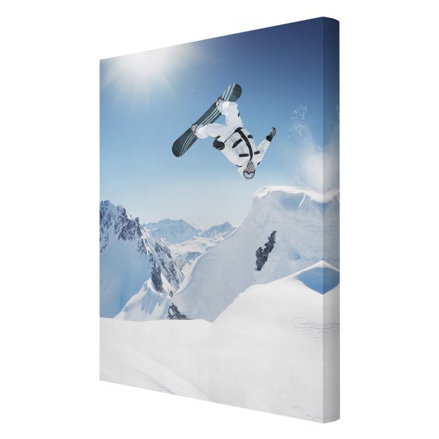 Quadri stampe Snowboarder volante