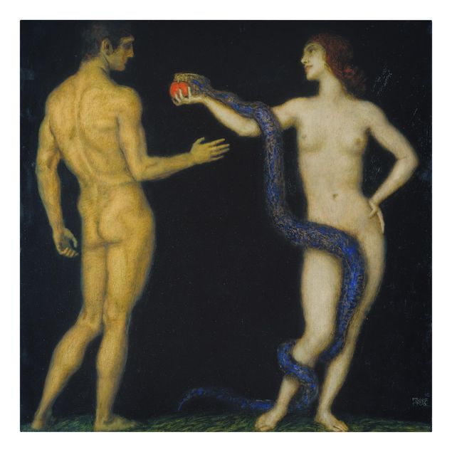 Riproduzioni quadri famosi Franz von Stuck - Adamo ed Eva