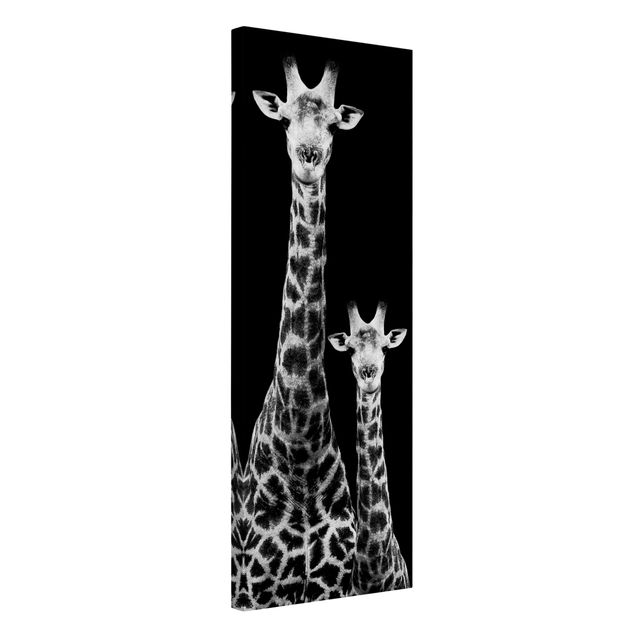 Quadri Africa Duo di giraffe in bianco e nero