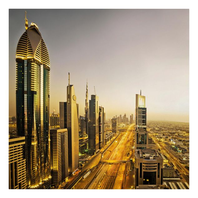Quadro città Dubai d'oro