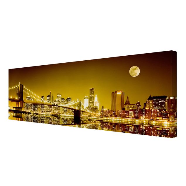 Quadri su tela con architettura e skylines New York d'oro