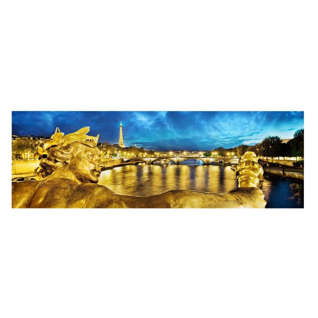 Stampa su tela città Parigi d'oro