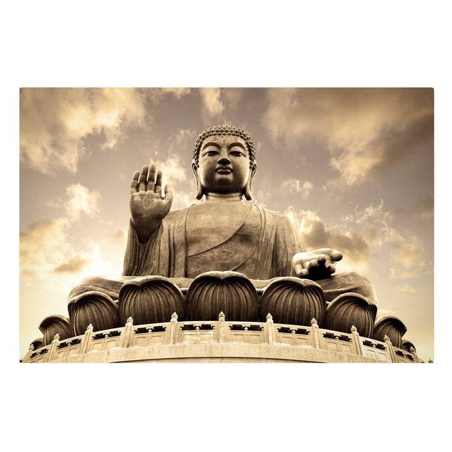 Stampe su tela Grande Buddha in seppia